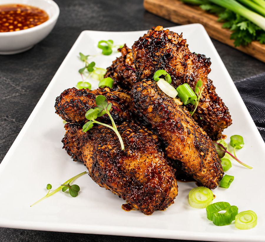 Charred jerk chicken wings